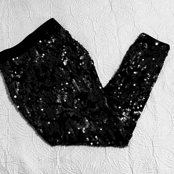 Express Black Sequin Leggings - Picture 12 of 12